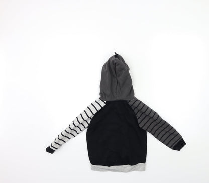 George Boys Black Striped  Pullover Hoodie Size 3-4 Years