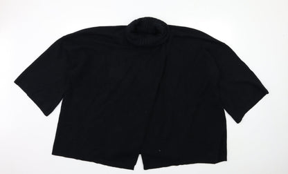 Fox Womens Black  Knit Pullover Jumper One Size
