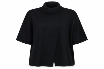 Fox Womens Black  Knit Pullover Jumper One Size