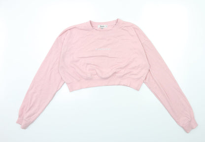 Additional front view of Missguided women’s pink pullover sweatshirt, size UK 16