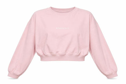 Front view of Missguided women’s pink pullover sweatshirt, size UK 16