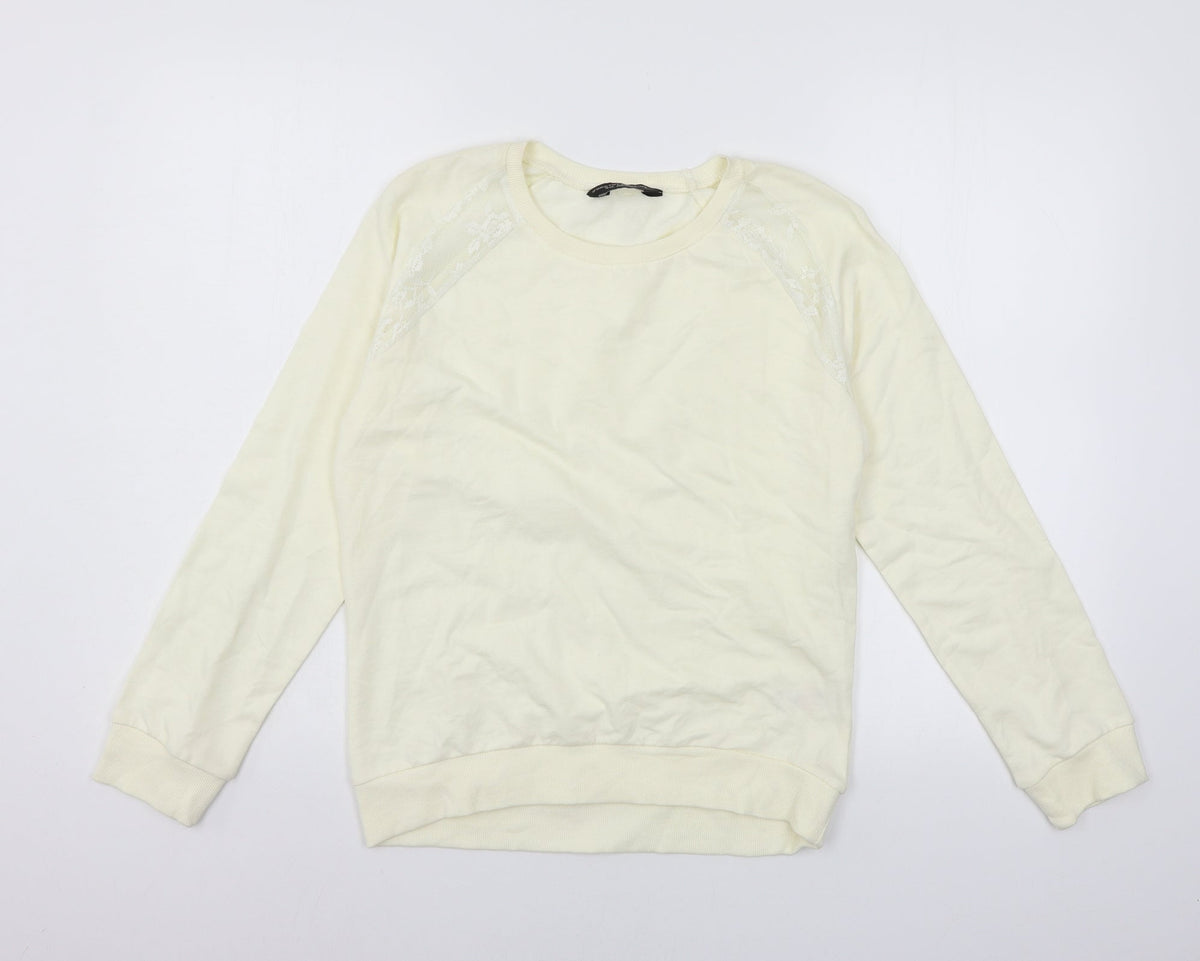 Dorothy Perkins Womens Ivory  Jersey Pullover Sweatshirt Size 10