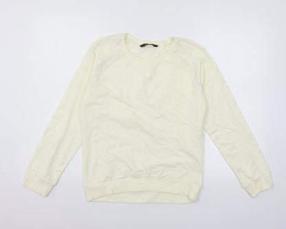 Dorothy Perkins Womens Ivory  Jersey Pullover Sweatshirt Size 10