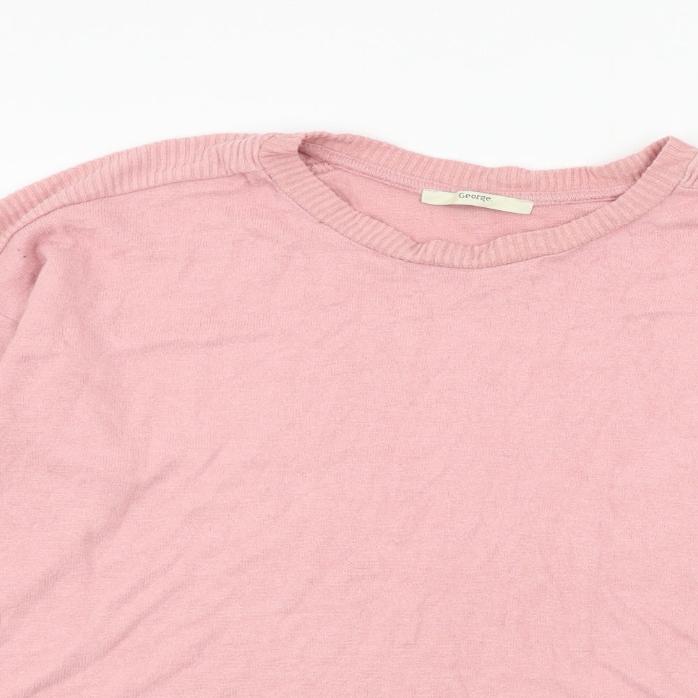George Womens Pink  Knit Pullover Jumper Size M