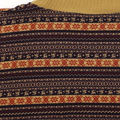 Love Culture Womens Multicoloured Geometric Knit Pullover Jumper One Size
