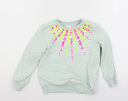 F&F Girls Green  Jersey Pullover Sweatshirt Size 5-6 Years