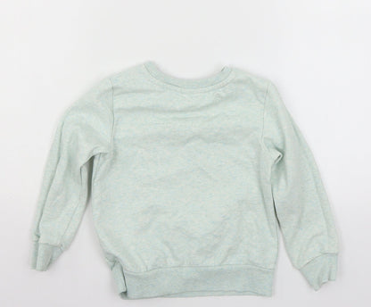 F&F Girls Green  Jersey Pullover Sweatshirt Size 5-6 Years