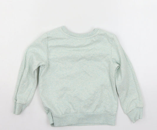 F&F Girls Green  Jersey Pullover Sweatshirt Size 5-6 Years