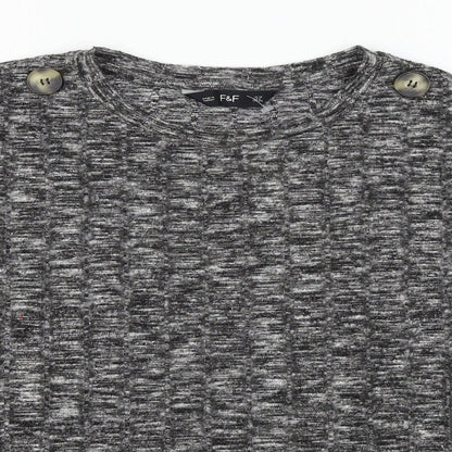 F&F Womens Grey  Jersey Basic T-Shirt Size 10