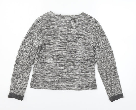 C&A Girls Grey Striped Jersey Jacket  Size 9-10 Years