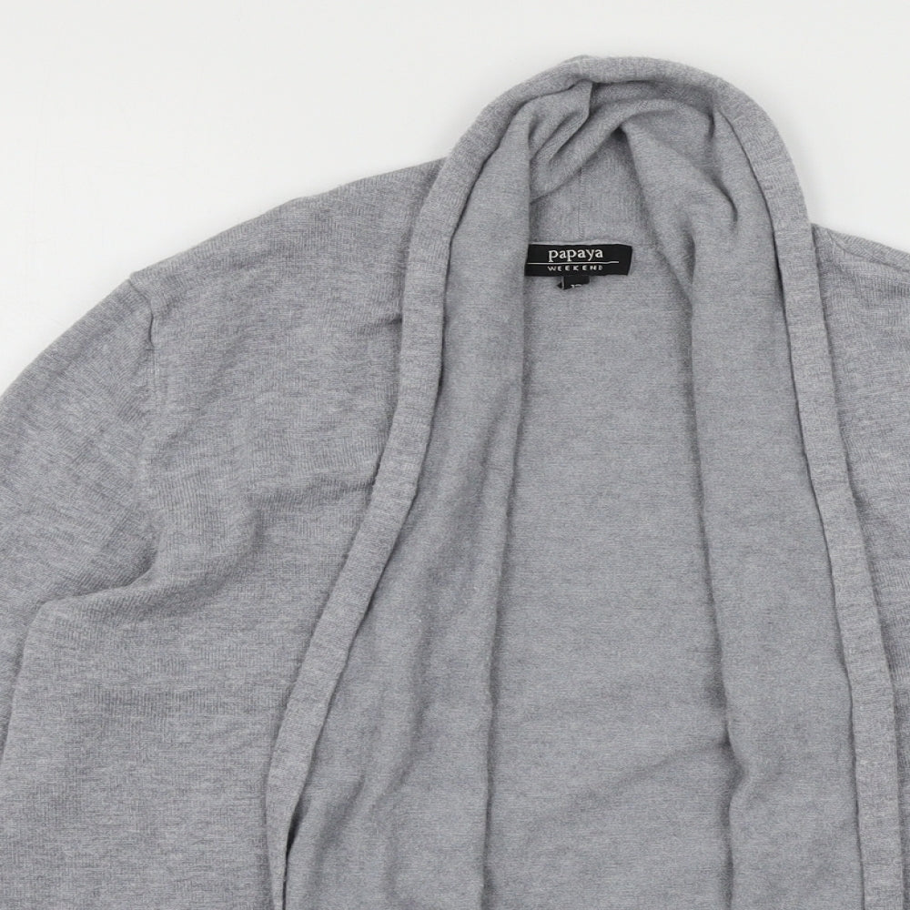 Womens UK Size 12 Papaya Grey Cardigan Jumper