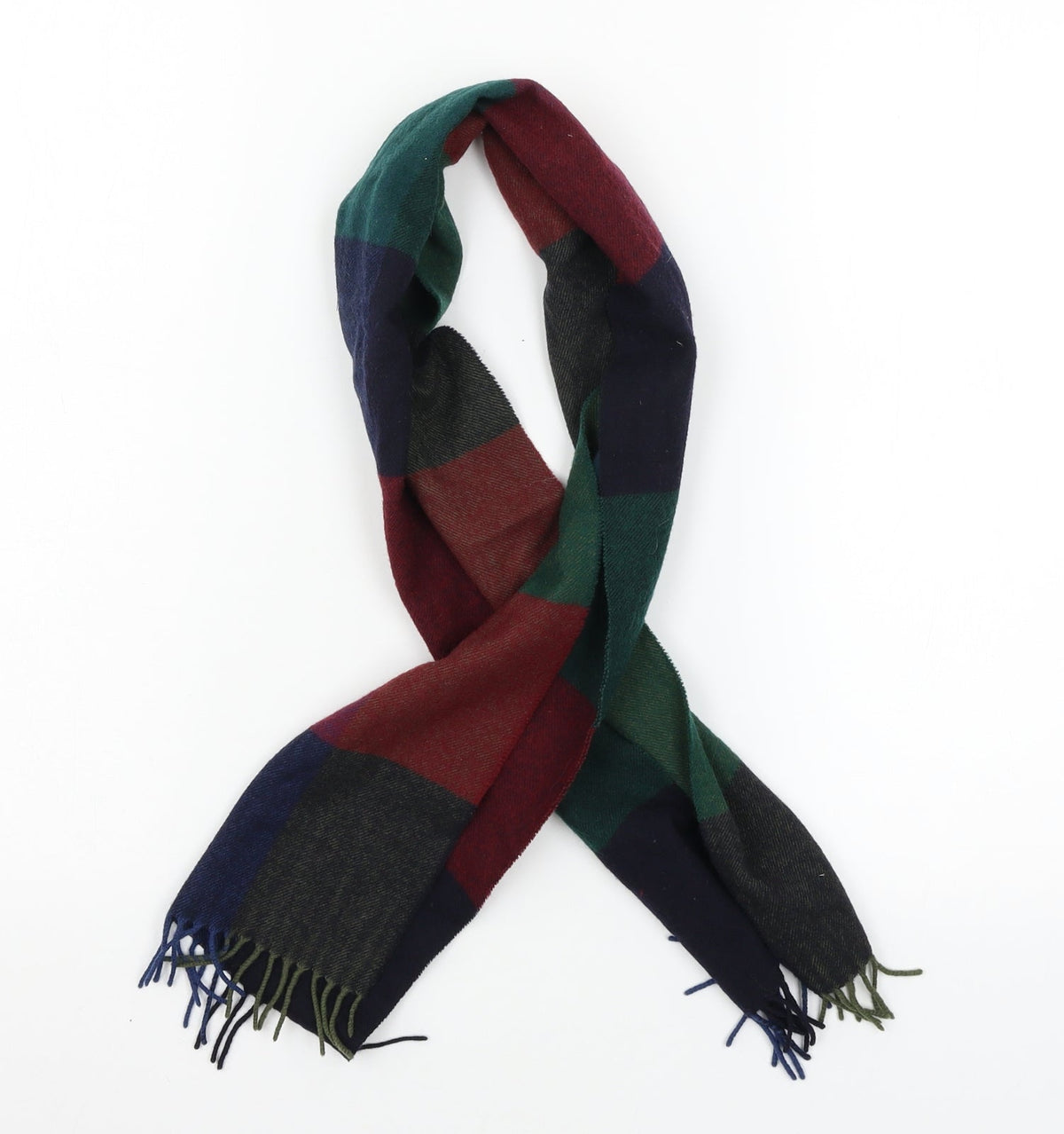 Preworn Womens Multicoloured Check Knit  Scarf