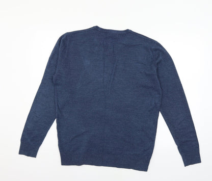 Primark Mens Blue  Knit Pullover Jumper Size M