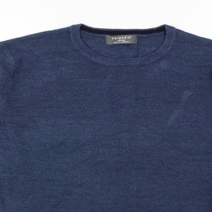 Primark Mens Blue  Knit Pullover Jumper Size M