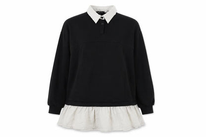 Cameo Rose Womens Black Jersey Pullover Sweatshirt Size M