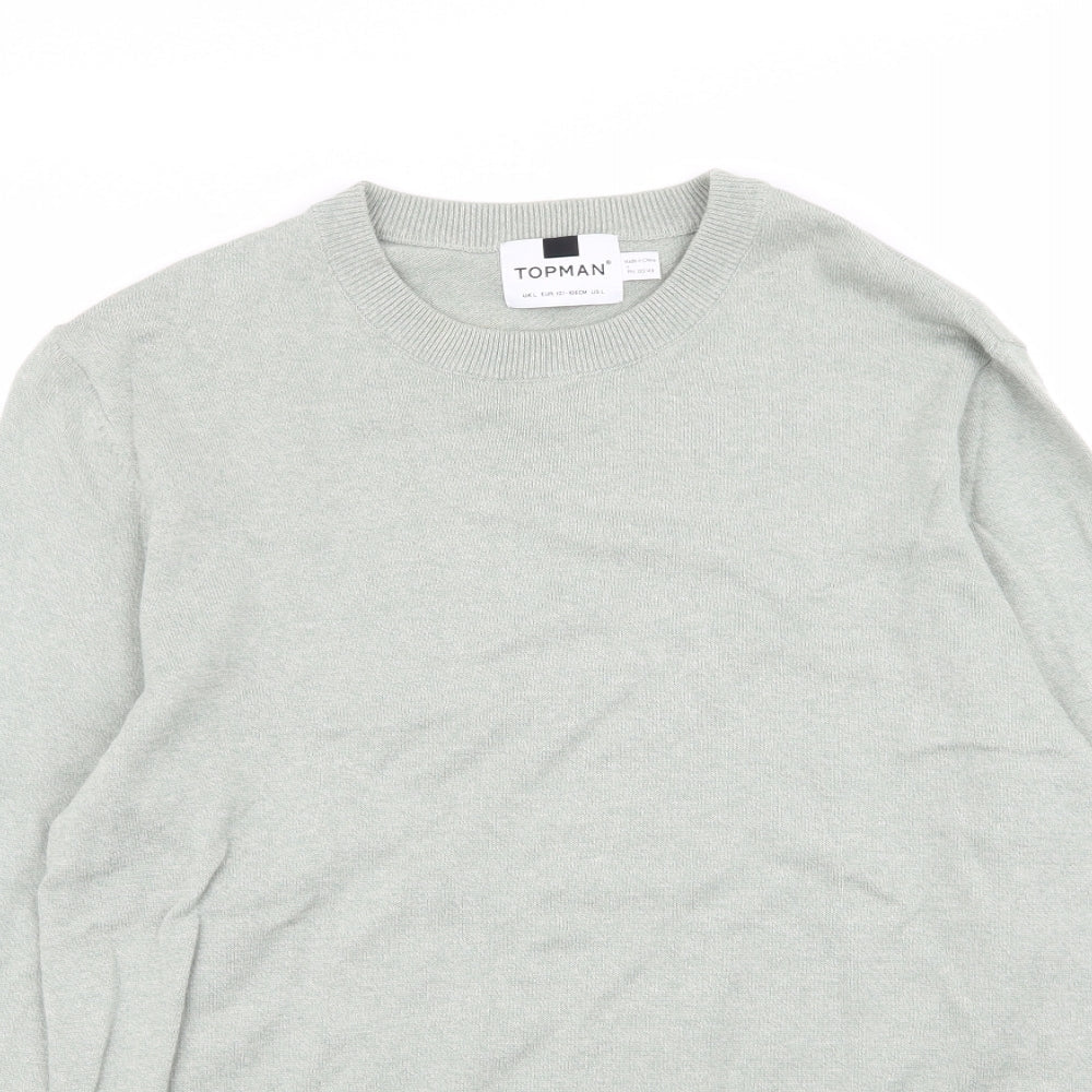 Topman Mens Green   Pullover Jumper Size L
