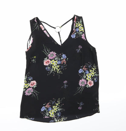 Primark Womens Black Floral  Basic Blouse Size 8