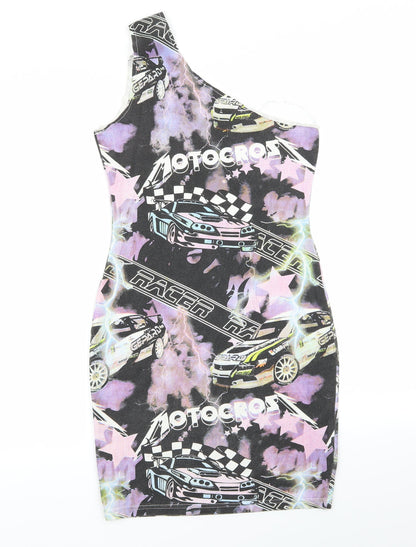 Missguided Womens Multicoloured Geometric  A-Line  Size 10