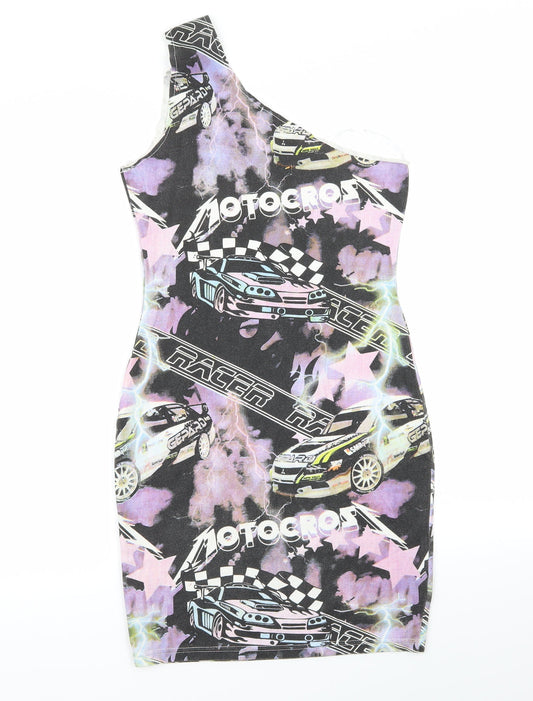 Missguided Womens Multicoloured Geometric  A-Line  Size 10