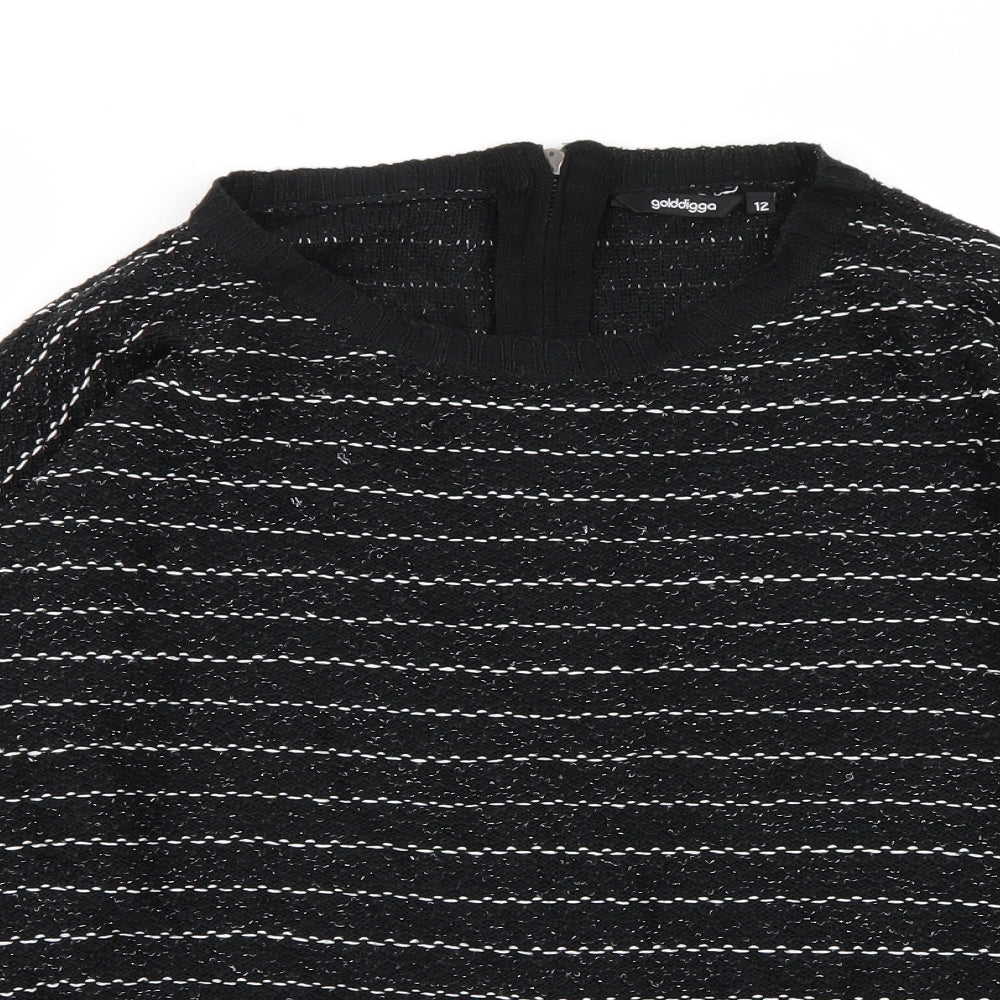 Womens UK Size 12 goldigga Black Pullover Jumper