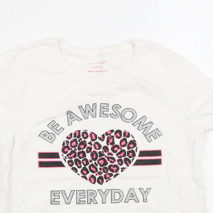 Primark Girls White   Basic T-Shirt Size 6-7 Years