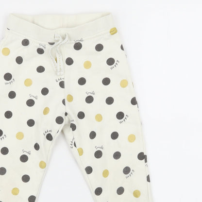 Primark Girls White Polka Dot  Jogger Trousers Size 2 Years