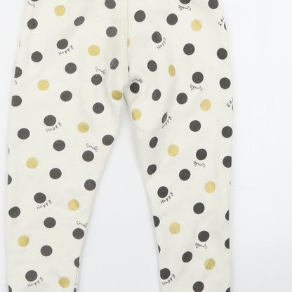 Primark Girls White Polka Dot  Jogger Trousers Size 2 Years