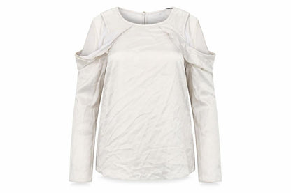 Womens UK Size 8 Dorothy Perkins Beige Basic Blouse