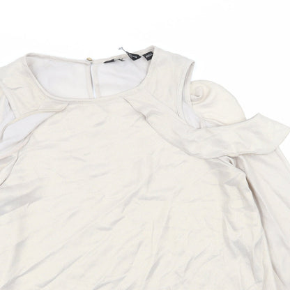 Womens UK Size 8 Dorothy Perkins Beige Basic Blouse