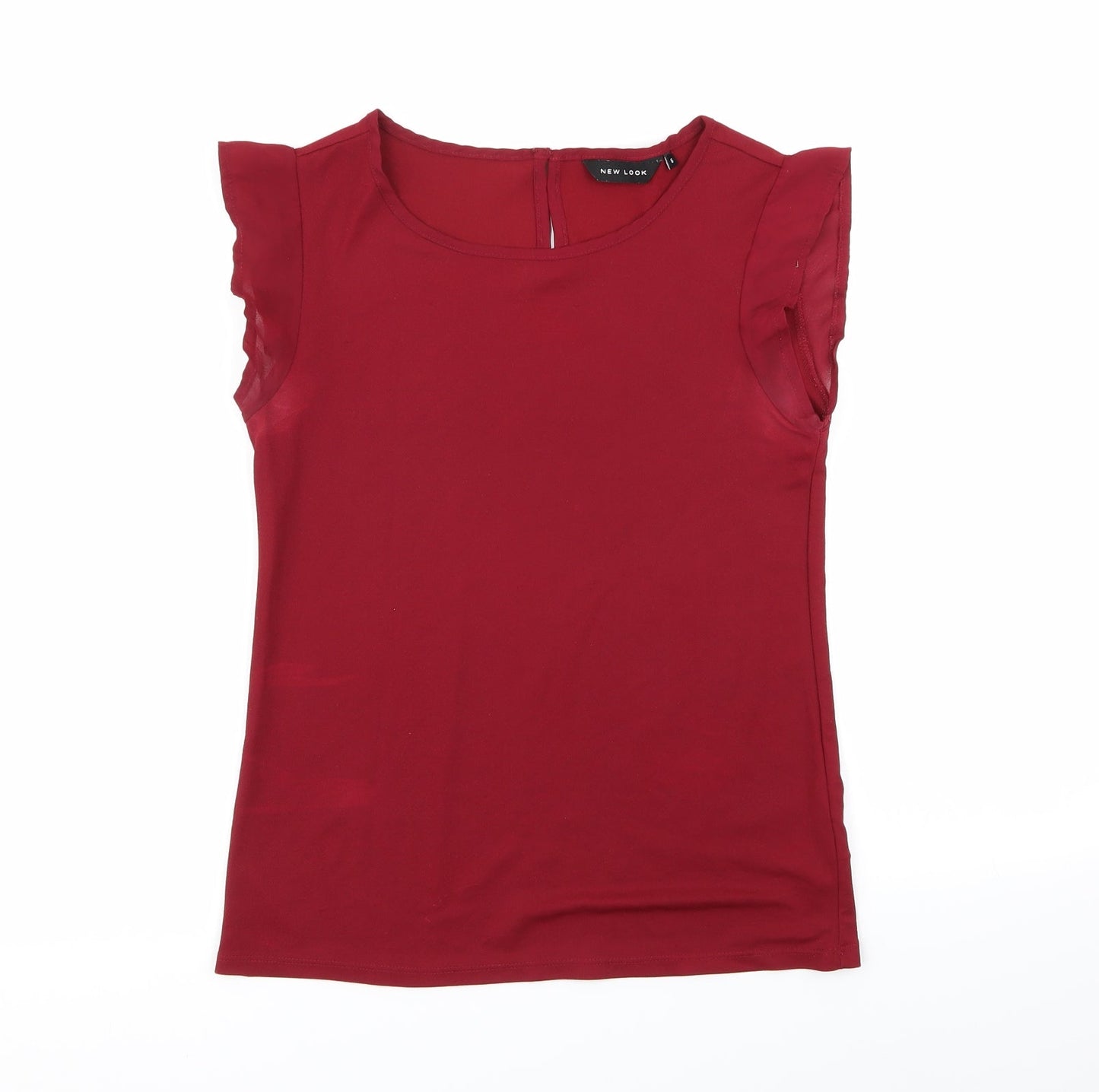 Womens UK Size 6 New Look Red Basic Blouse
