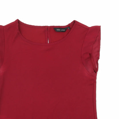Womens UK Size 6 New Look Red Basic Blouse