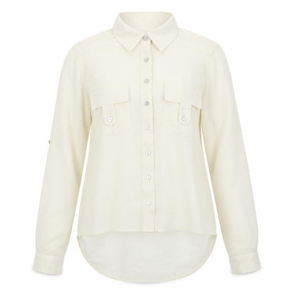 Womens UK Size 8 New Look Ivory Basic Button-Up