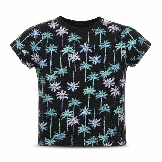 Primark Boys Black Floral  Basic T-Shirt Size 4-5 Years