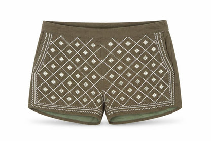 jubylee Womens Brown Geometric  Hot Pants Shorts Size M