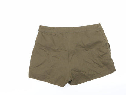 jubylee Womens Brown Geometric  Hot Pants Shorts Size M