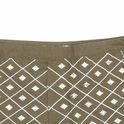 jubylee Womens Brown Geometric  Hot Pants Shorts Size M