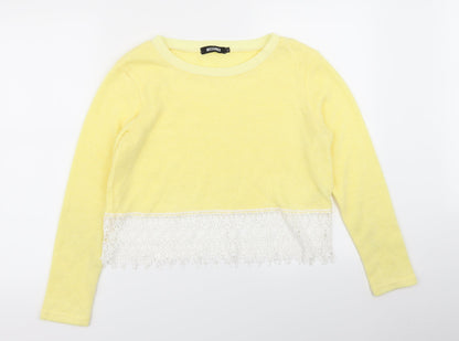Womens UK Size M Missguided Yellow Pullover Jumper