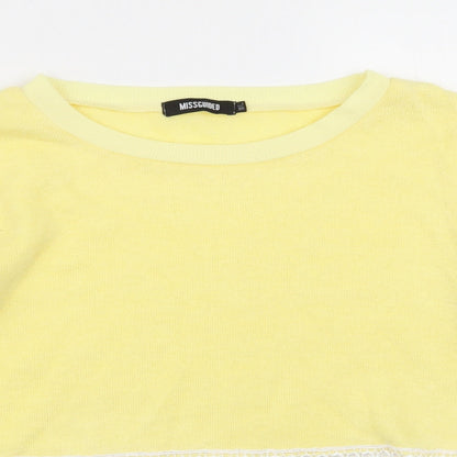 Womens UK Size M Missguided Yellow Pullover Jumper