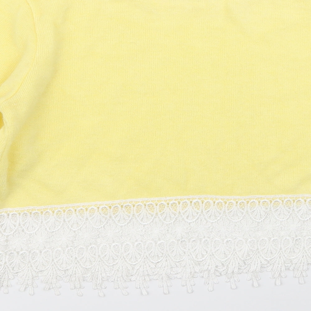 Womens UK Size M Missguided Yellow Pullover Jumper