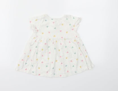 H&M Girls Multicoloured Geometric  Basic T-Shirt Size 3-6 Months