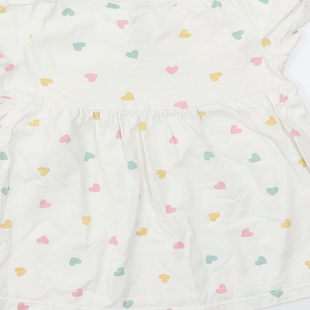 H&M Girls Multicoloured Geometric  Basic T-Shirt Size 3-6 Months