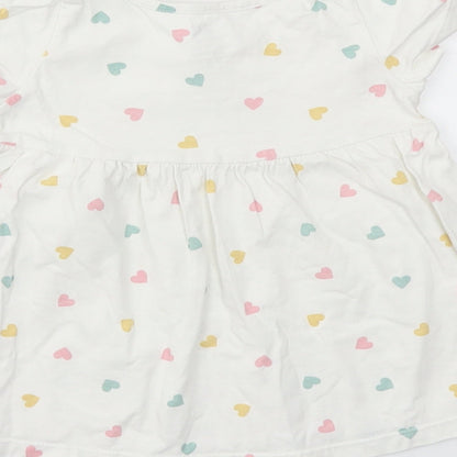 H&M Girls Multicoloured Geometric  Basic T-Shirt Size 3-6 Months