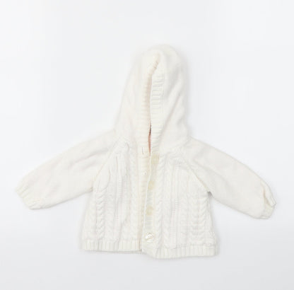 Mini Club Girls White   Basic Jacket Jacket Size 0-3 Months