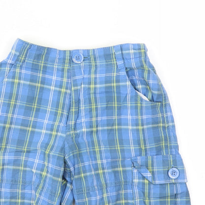 urban utlaws Boys Blue Check  Capri Trousers Size 10 Years