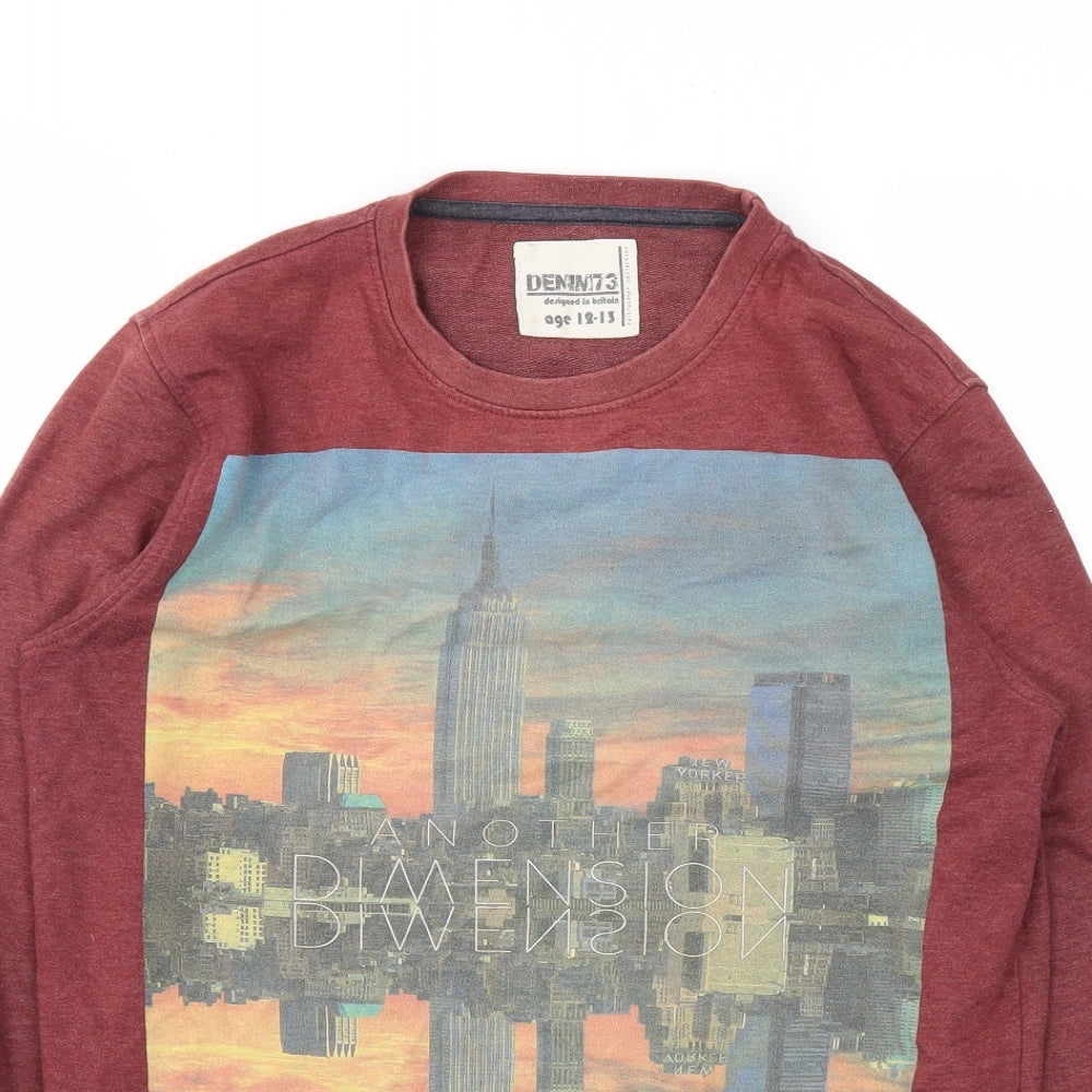 Denim Boys Red   Pullover Sweatshirt Size 12-13 Years