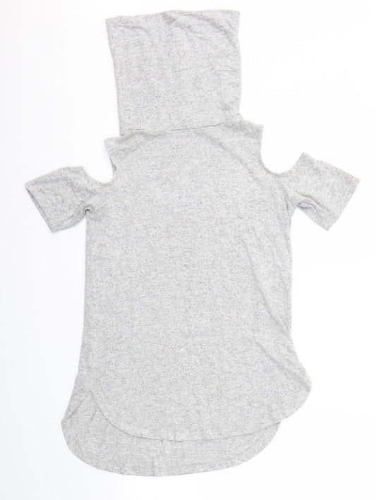 Womens UK Size 8 Select Grey Basic T-Shirt