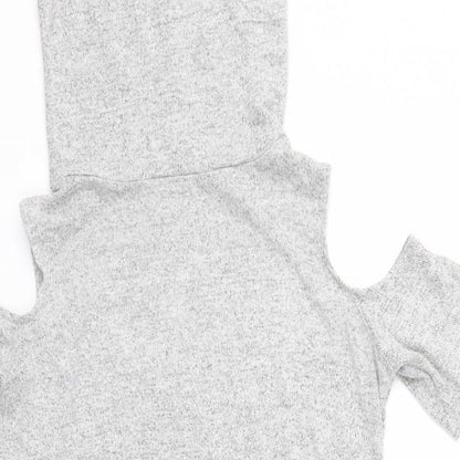 Womens UK Size 8 Select Grey Basic T-Shirt