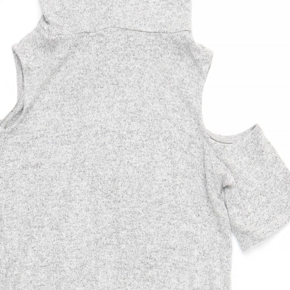 Womens UK Size 8 Select Grey Basic T-Shirt