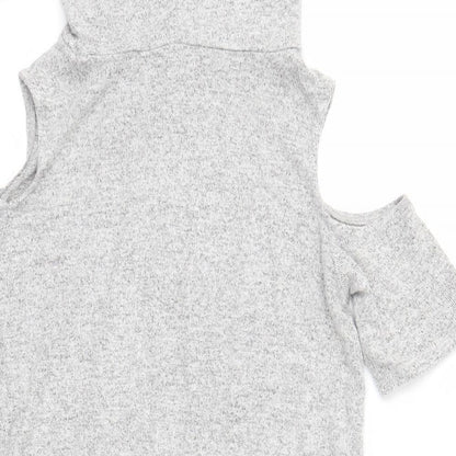 Womens UK Size 8 Select Grey Basic T-Shirt