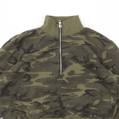 M&Co Girls Green Camouflage  Full Zip Jumper Size 11 Years